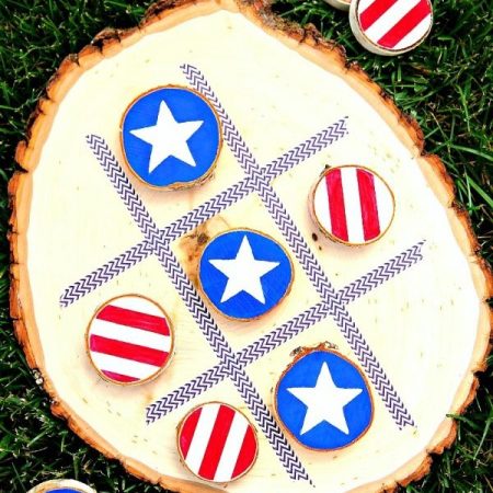 DIY Patriotic Tic Tac Toe Game by Kara Creates