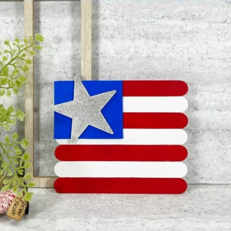 Popsicle Stick Flag Craft by Darcy and Brian
