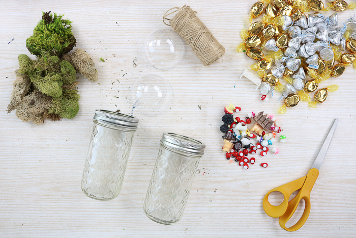 Supplies needed to add a topper to mason jar gifts