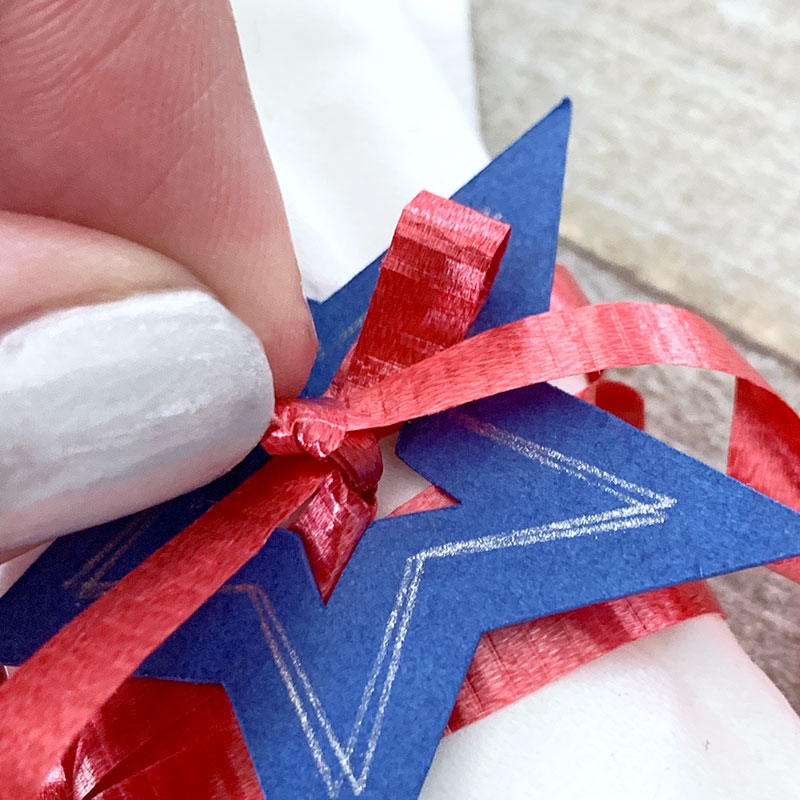 Adding patriotic stars to a napkin ring