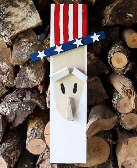 patriotic decorative uncle sam made from wood perfect for a porch