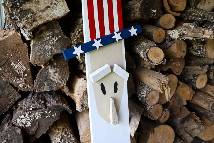 Uncle Sam 4th of July Decor made from wood.