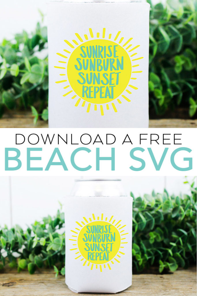 Download a free beach SVG file for your Cricut or Silhouette machine! You can also get 12 other free SVG files in this post! #svg #svgfile #freesvg #cricut #cricutmade #silhouette