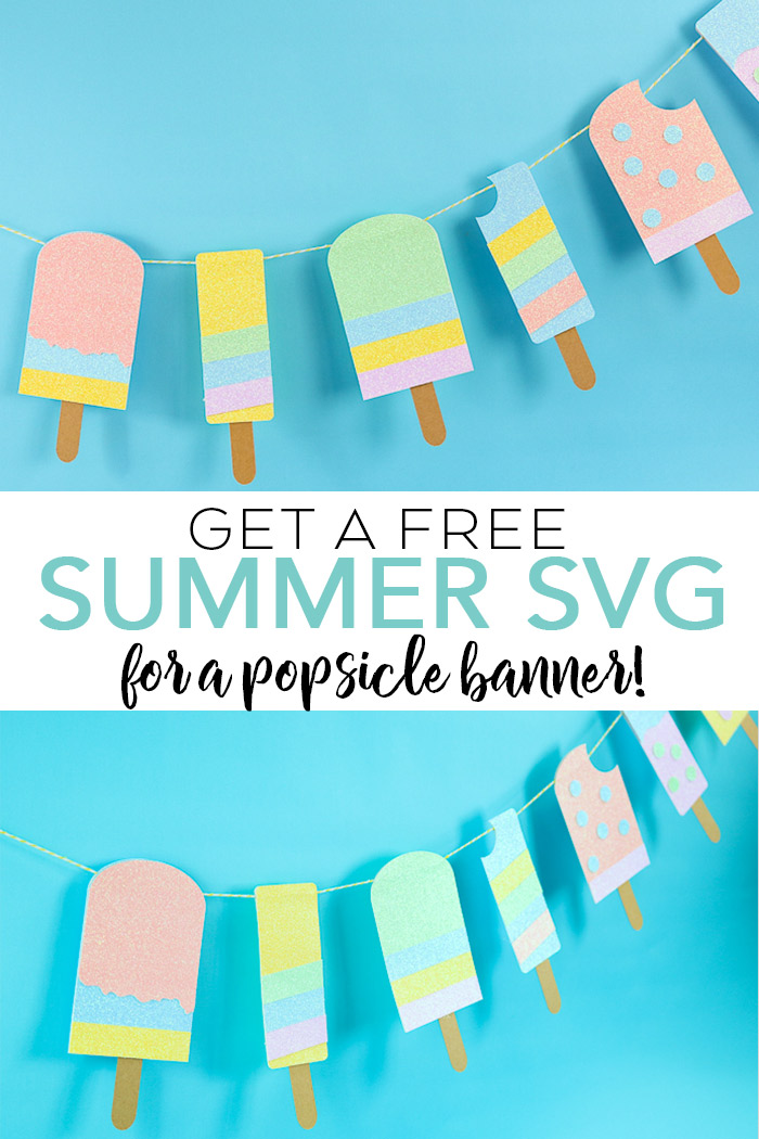 Make this popsicle banner with a free summer SVG you can cut on your Cricut machine! We are showing you how to use a Xyron sticker maker to pull this one together! #svg #freesvg #svgfile #summer #popsicle #cricut #cricutmade