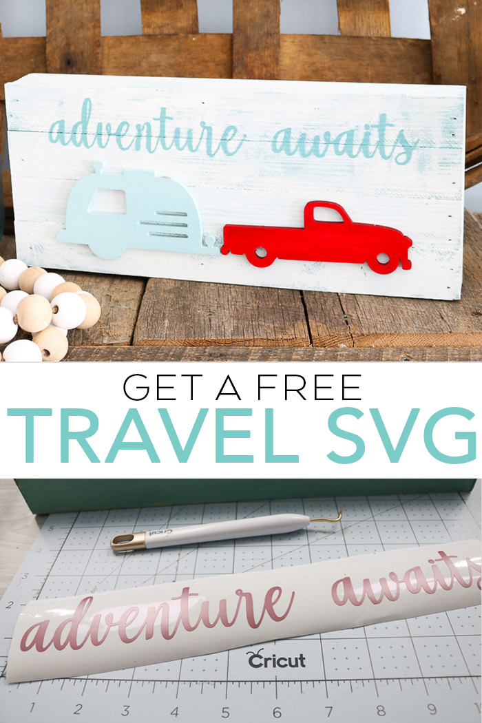 Free Travel SVG File: Adventure Awaits - The Country Chic Cottage
