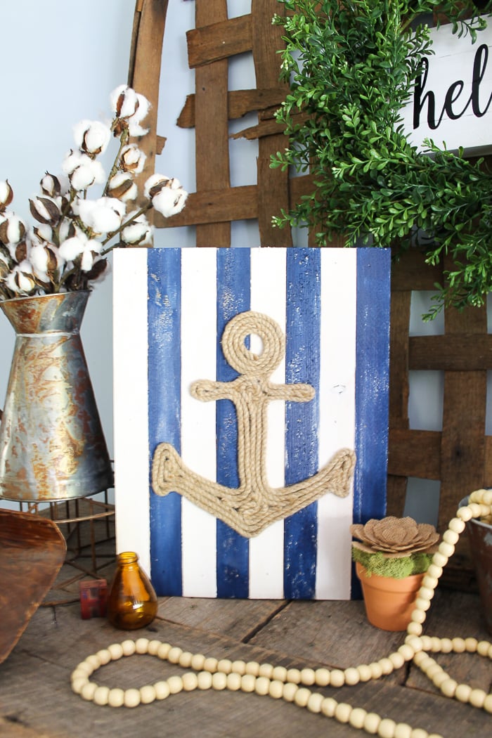 nautical rope decor pallet wood sign