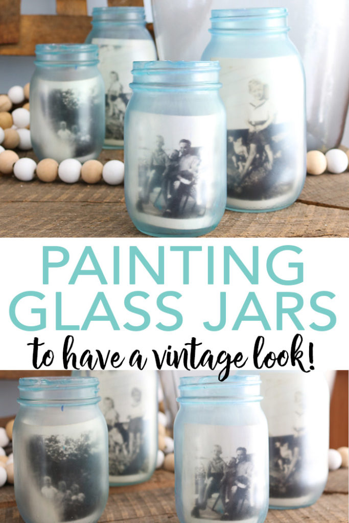 Pinterest graphic for painting glass jars