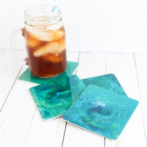 marbled resin coasters