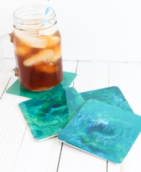 marbled resin coasters