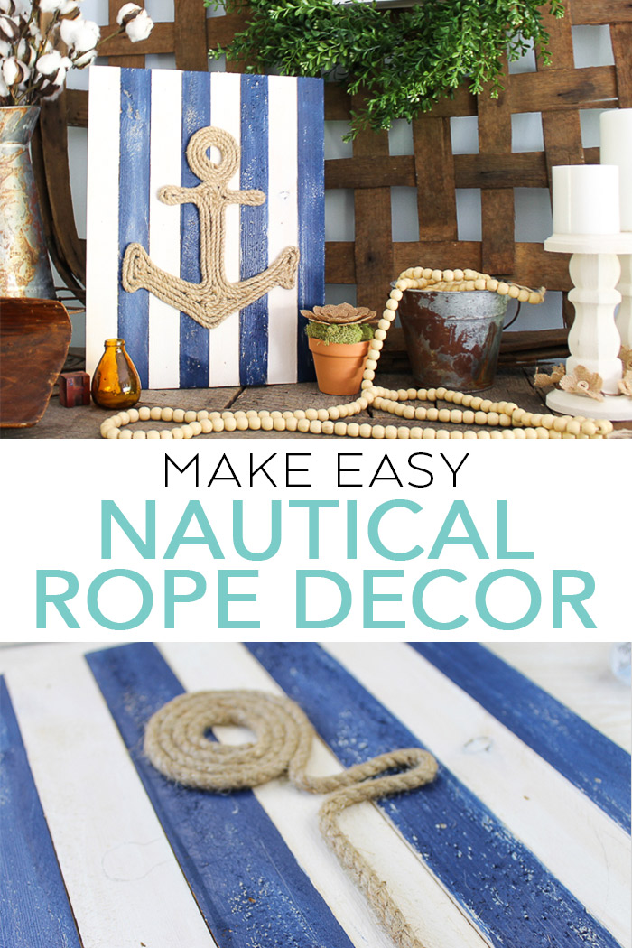 DIY nautical rope decor pin image