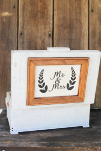 a vintage box used in a wedding