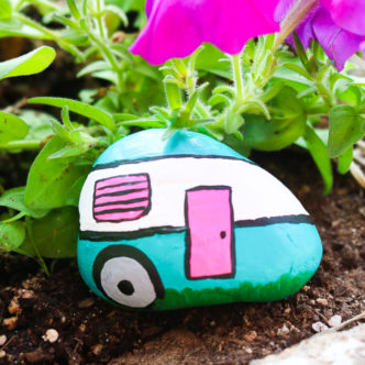 camper painted rocks craft