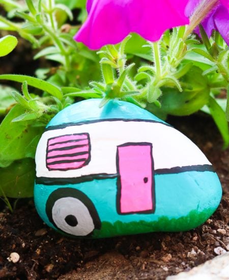 camper painted rocks craft