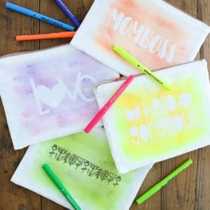 watercolor makeup bag with cricut infusible ink