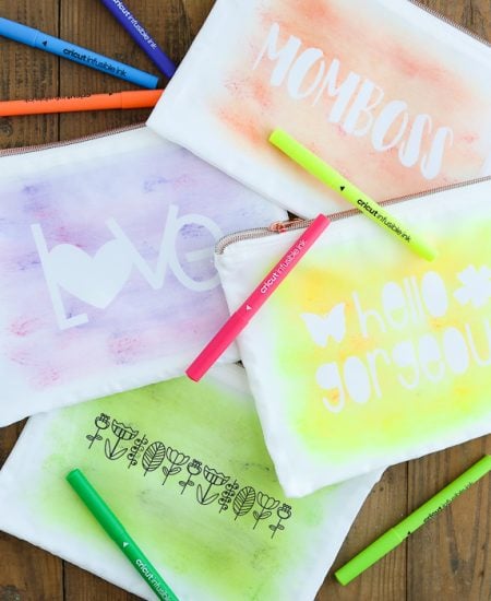 watercolor makeup bag with cricut infusible ink