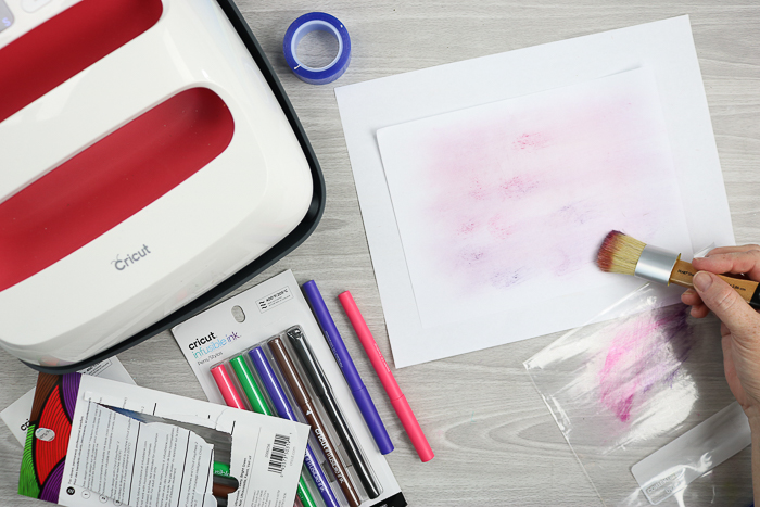 Create a watercolor effect on paper using cricut infusible ink