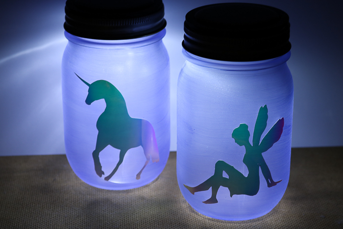 fairy and unicorn mason jar light