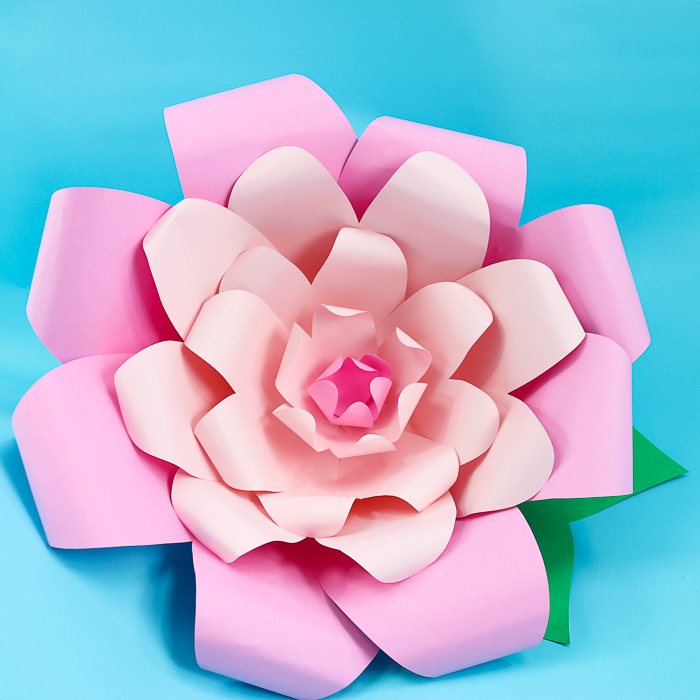 These large paper flowers are a simple cricut craft that's perfect for spring or party decor!