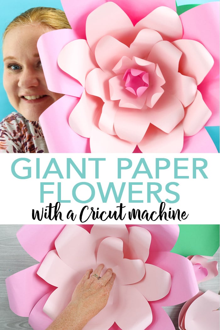 Love the look of giant paper flowers? Learn how to make paper flowers with your Cricut machine easily! #cricut #cricutmade #paper #paperflowers #flowers #party