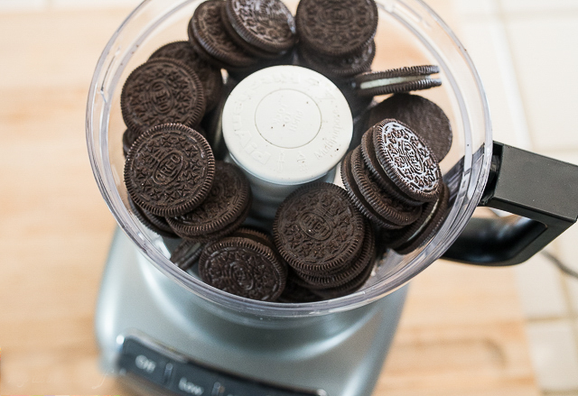 crushing oreos in a food processor