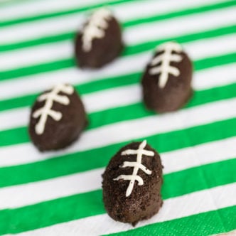 making oreo truffles that look like footballs