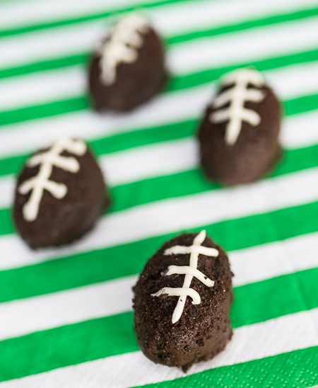 making oreo truffles that look like footballs