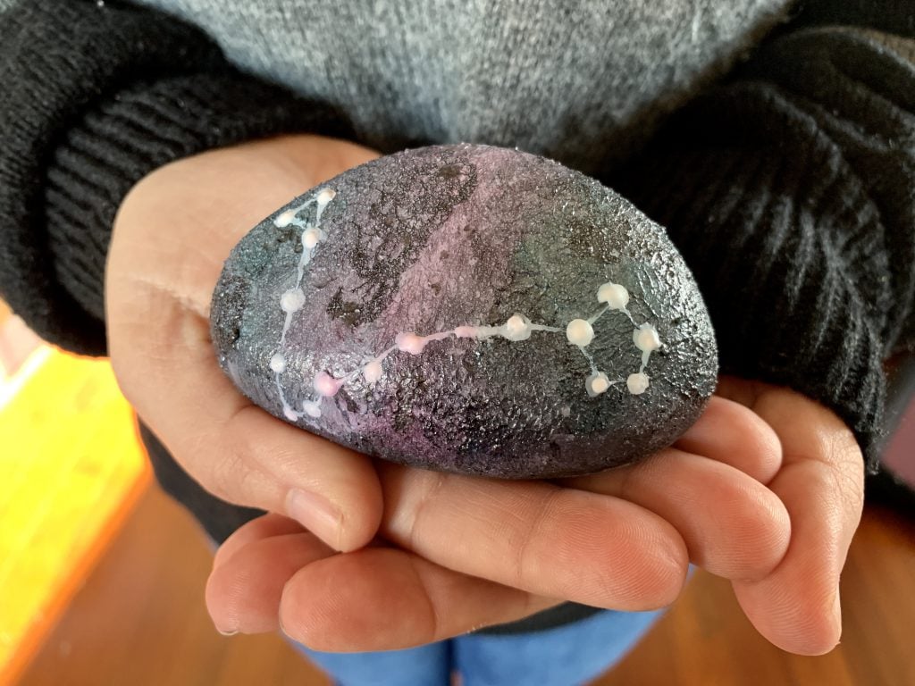 constellation painted rock