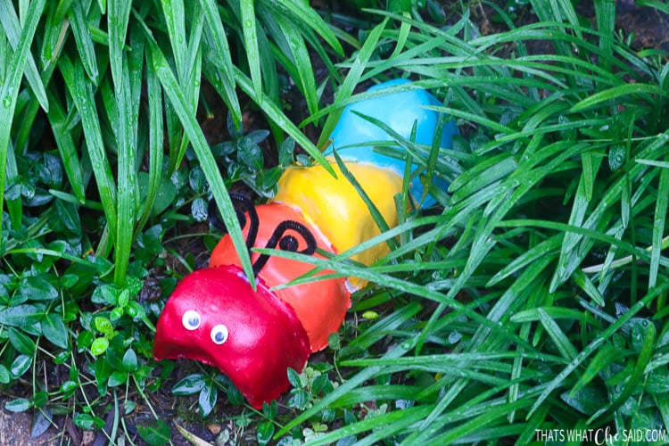 painted rocks caterpillar