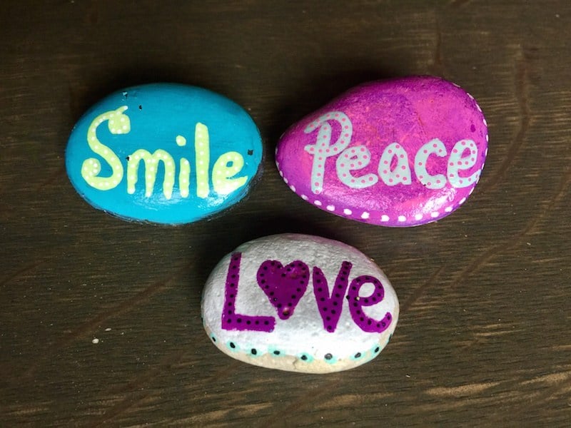 motivational sayings painted on rocks