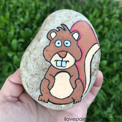 painting rocks squirrel