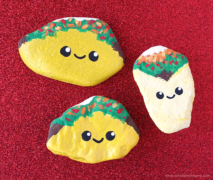 painting rocks tacos