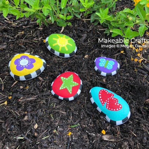 fun garden painted rocks