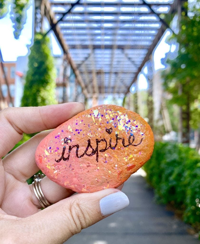 rock painting glitter