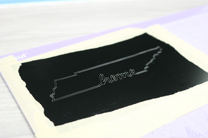 engraving painted metal with a cricut
