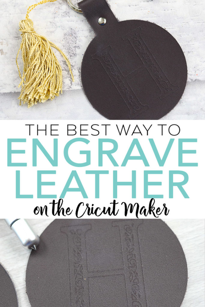 Learn the best way to engrave leather on the Cricut Maker! What tool is best to use and should the leather be wet or dry? We are giving all the details! #cricut #cricutcreated #cricutmaker #engraving #leather