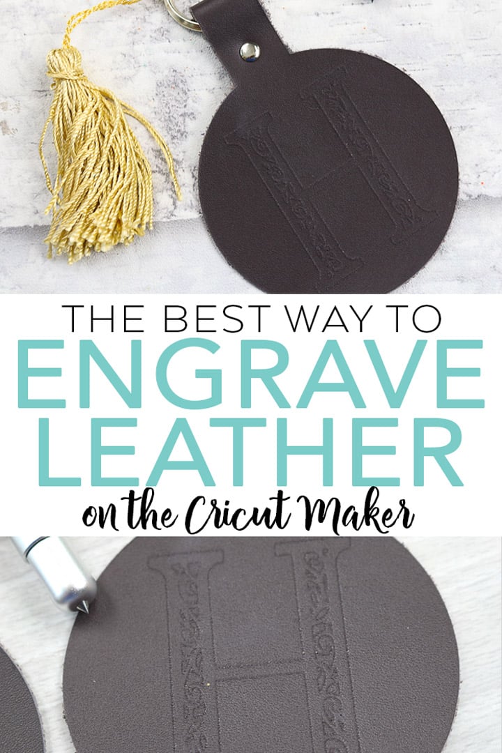 Learn the best way to engrave leather on the Cricut Maker! What tool is best to use and should the leather be wet or dry? We are giving all the details! #cricut #cricutcreated #cricutmaker #engraving #leather