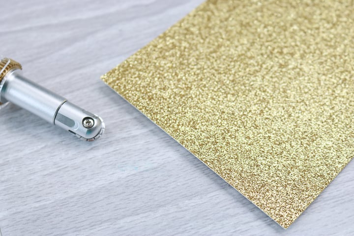 perforation line on glitter cardstock with perf blade