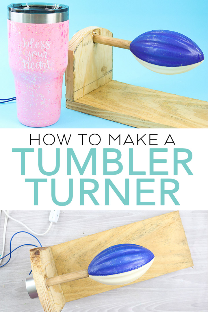 Learn how to make a tumbler turner with a great video as well as step by step instructions. You can't go wrong when you make your own DIY cup turner! #diy #tumbler #glittertumbler #howto #video