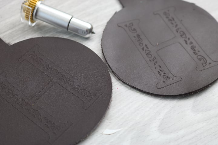 Cricut Maker engraving tool on leather