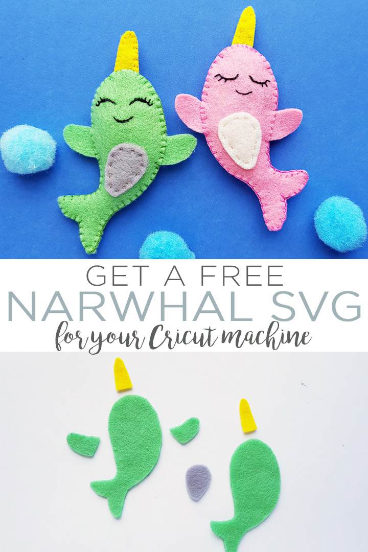 Download a free narwhal SVG file for your Cricut or Silhouette machine! This one is perfect for kids crafts and so much more! #svgfile #freesvg #cricut #cricutmade #cricutcreated #silhouette #narwhal #kidscrafts