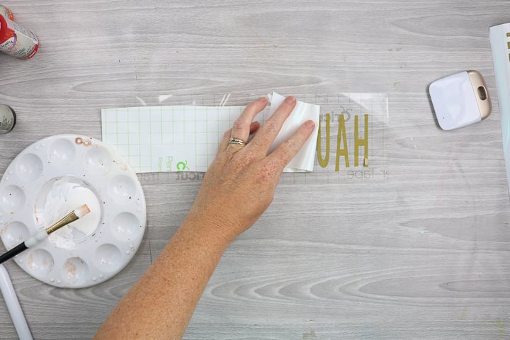 removing backing from transfer tape cut with cricut