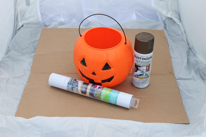 supplies to make a fall planter from pumpkins