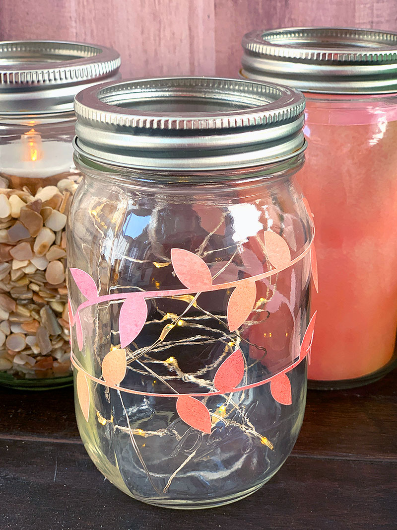 fall leaves mason jar