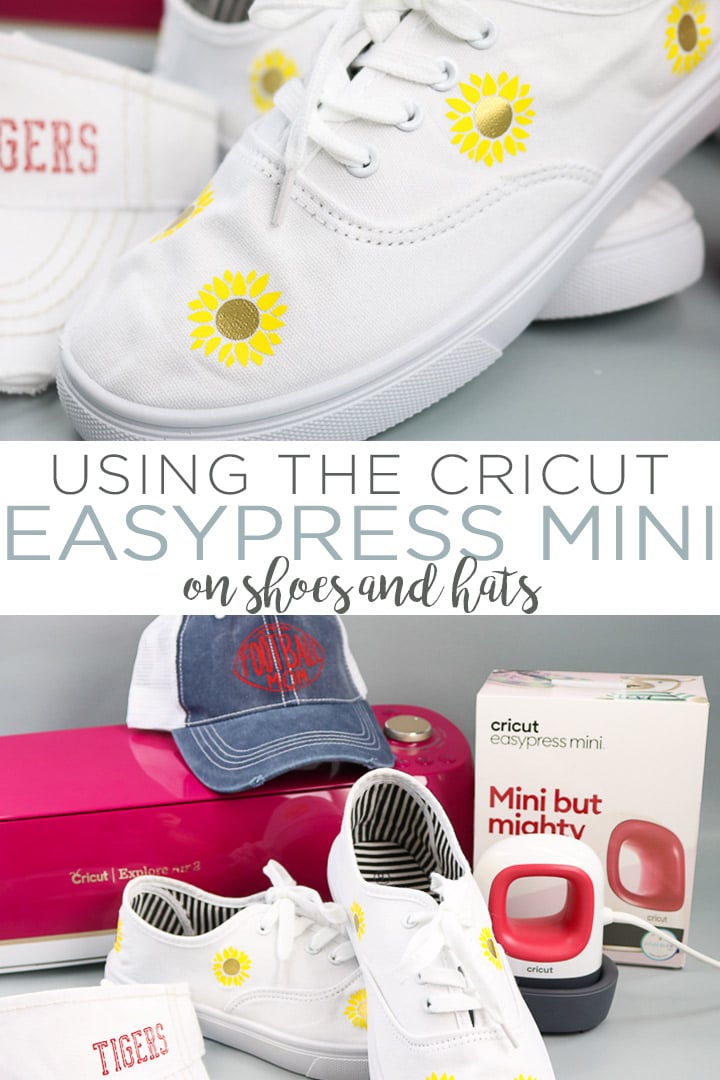 How to use the Cricut EasyPress Mini on shoes, hats, and so much more! Everything you need to know about the mini iron from Cricut! #cricut #cricutcreated #cricutmade #easypress #easypressmini #htv #heattransfervinyl