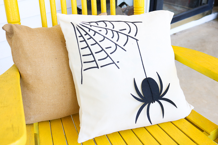 pillow made with cricut for halloween