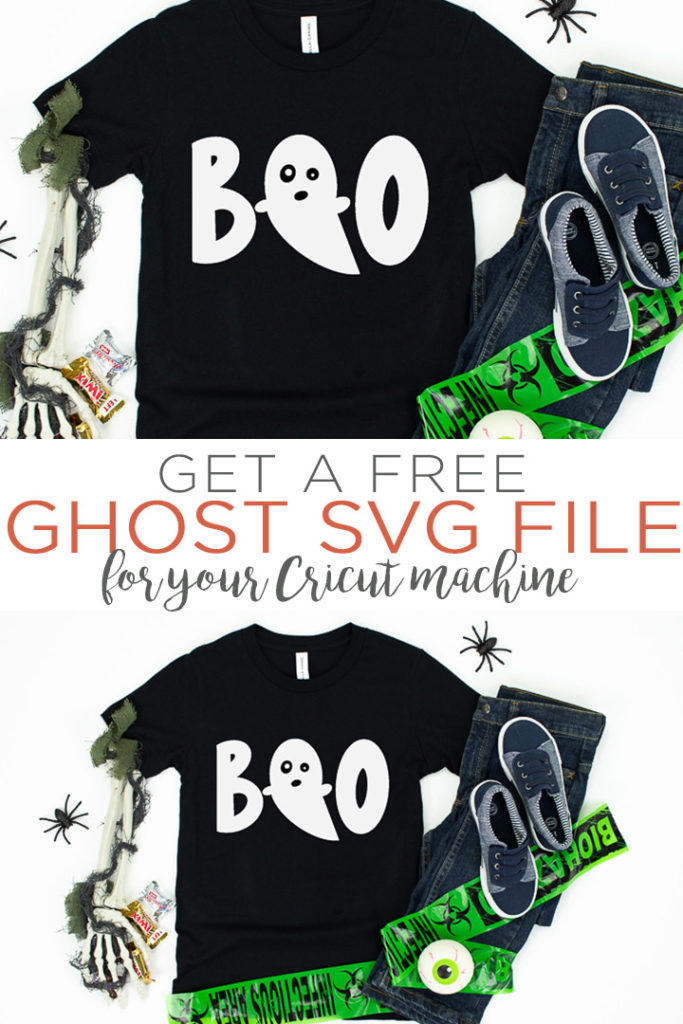 Download a free ghost SVG file for your Cricut or Silhouette machine! This SVG file is perfect for your Halloween shirts and so much more! #halloween #svg #svgfile #freesvg #cricut #silhouette #cricutmade #cricutcreated
