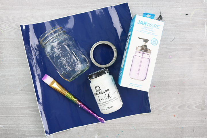 Supplies needed to make a diy mason jar soap dispenser