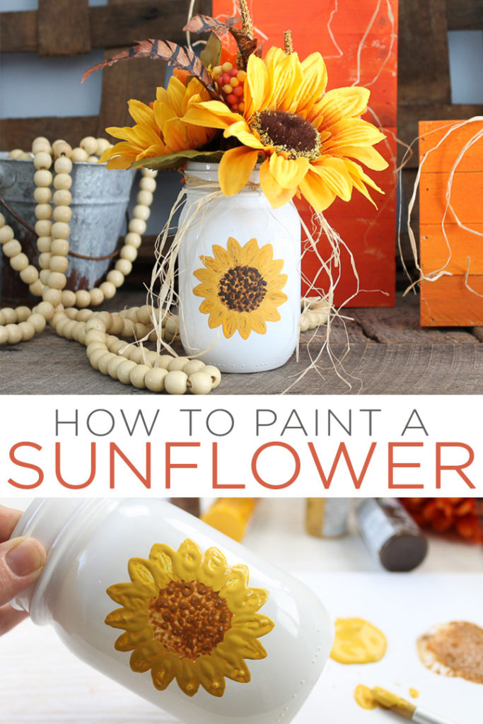 Learn how to paint a sunflower the easy way! With our easy tips and tricks even beginners can paint sunflowers that look amazing! Perfect for those that want to start crafting! #paint #sunflowers #painting #masonjar