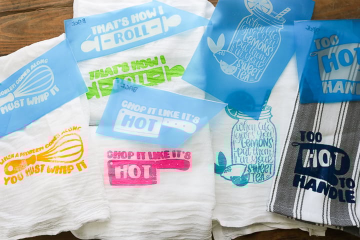how to stencil a dish towel 