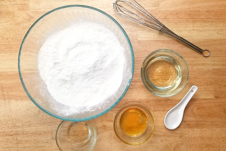 mixing wet ingredients to make bath bomb 